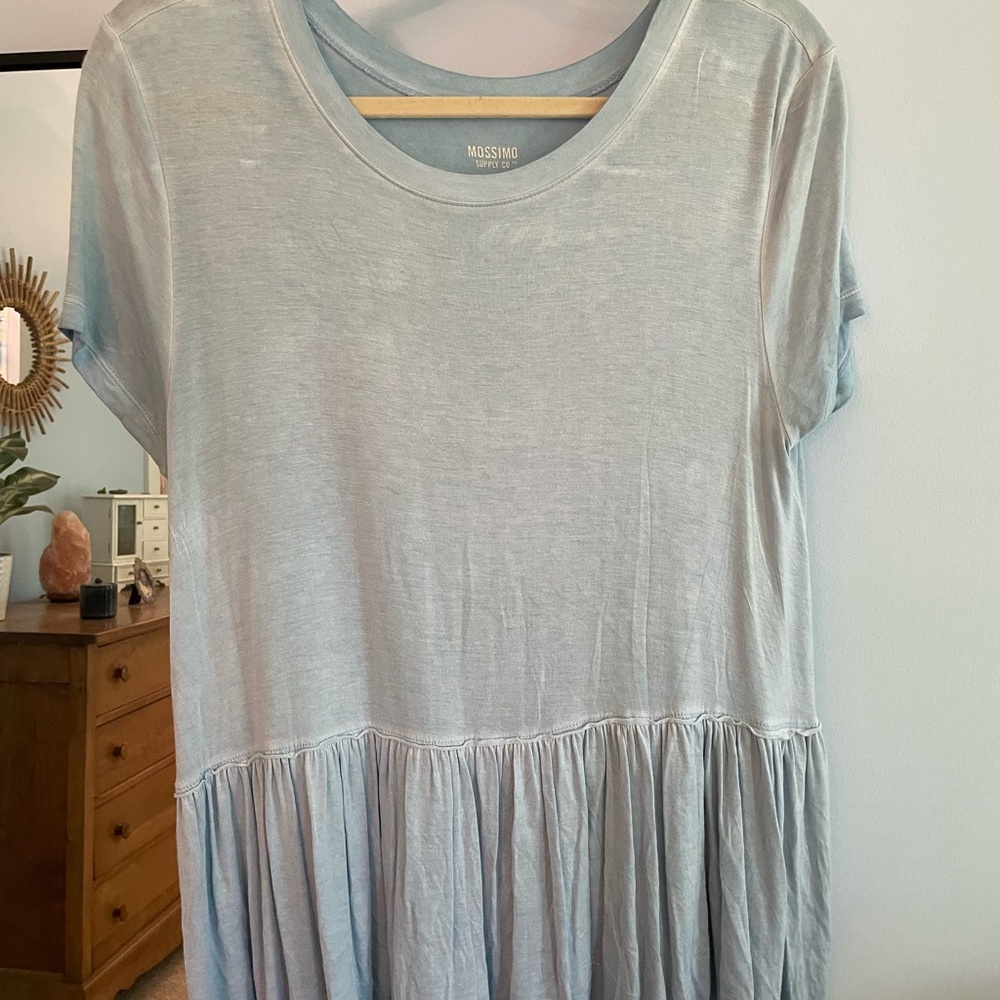 Mossimo Supply Co. Blue Tiered Tunic Top